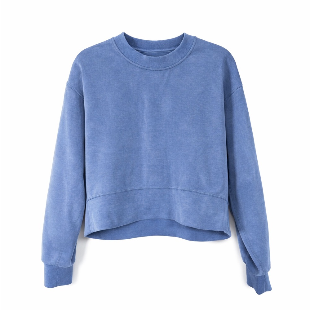 Lululemon Softstreme Perfectly Oversized Cropped Crew Blue Size 2